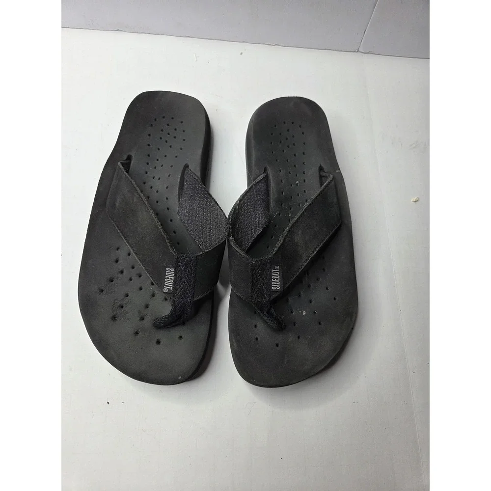 Sideout Mens‎ Black Flip Flop Sandals Thong Style Size 4 Casual Beach Summer